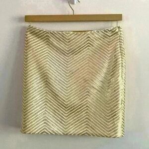 Banana Republic Elegant Gold Chevron Skirt 8P